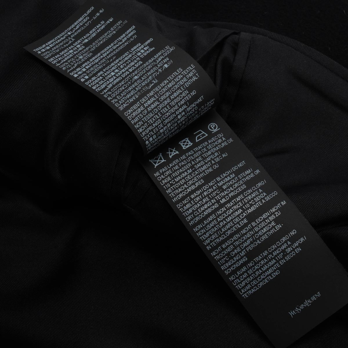Saint Laurent Black Wool Double Breasted Short Coat FR 36
