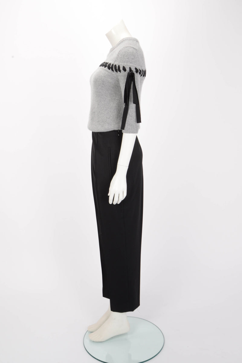 Hermes Black Wool Straight Leg Pants FR 42