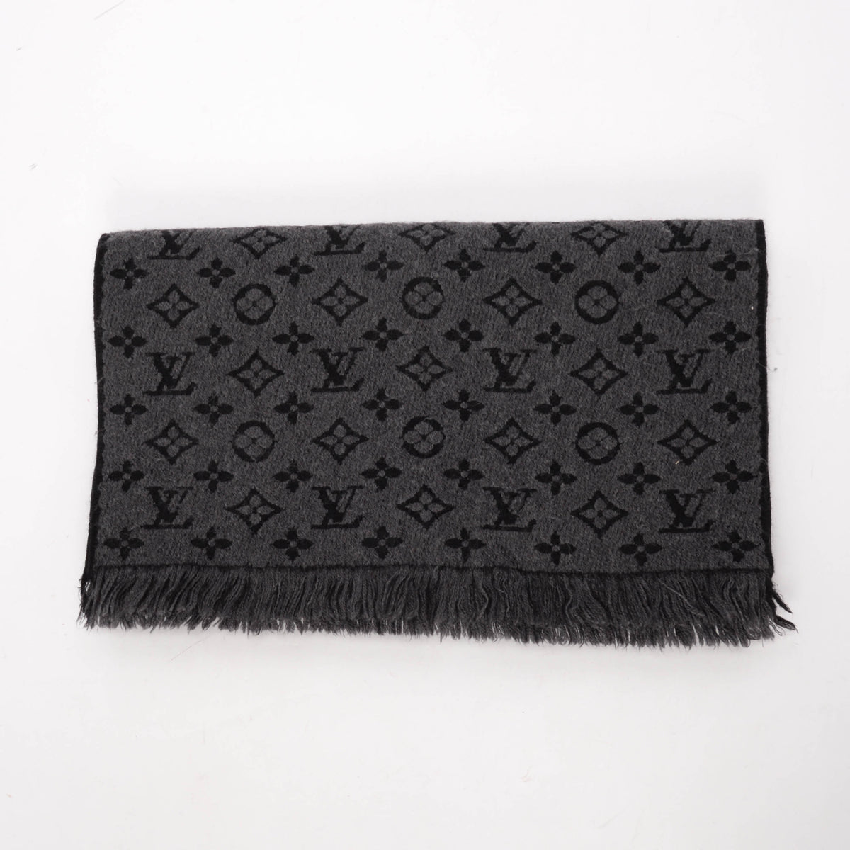 Louis Vuitton Charcoal Wool Monogram Classic Scarf
