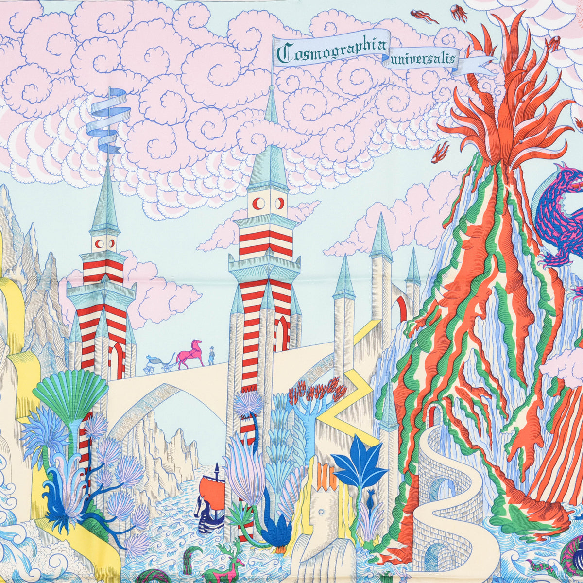Hermes Multicolour Silk Cosmographia Universalis Scarf 90