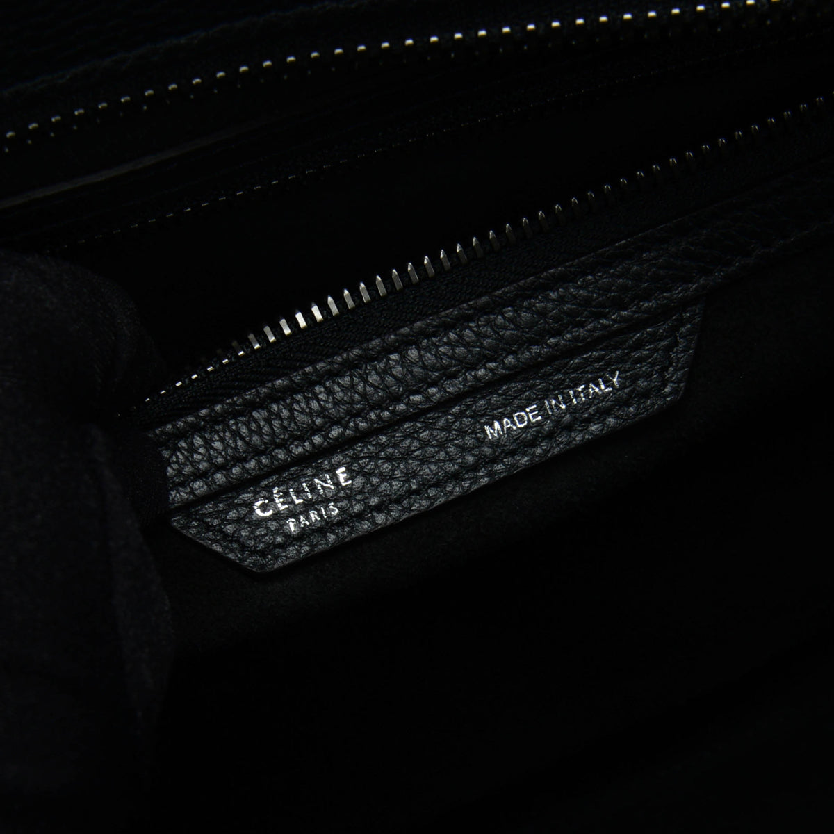 Celine Black Grained Calfskin Mini Luggage Tote