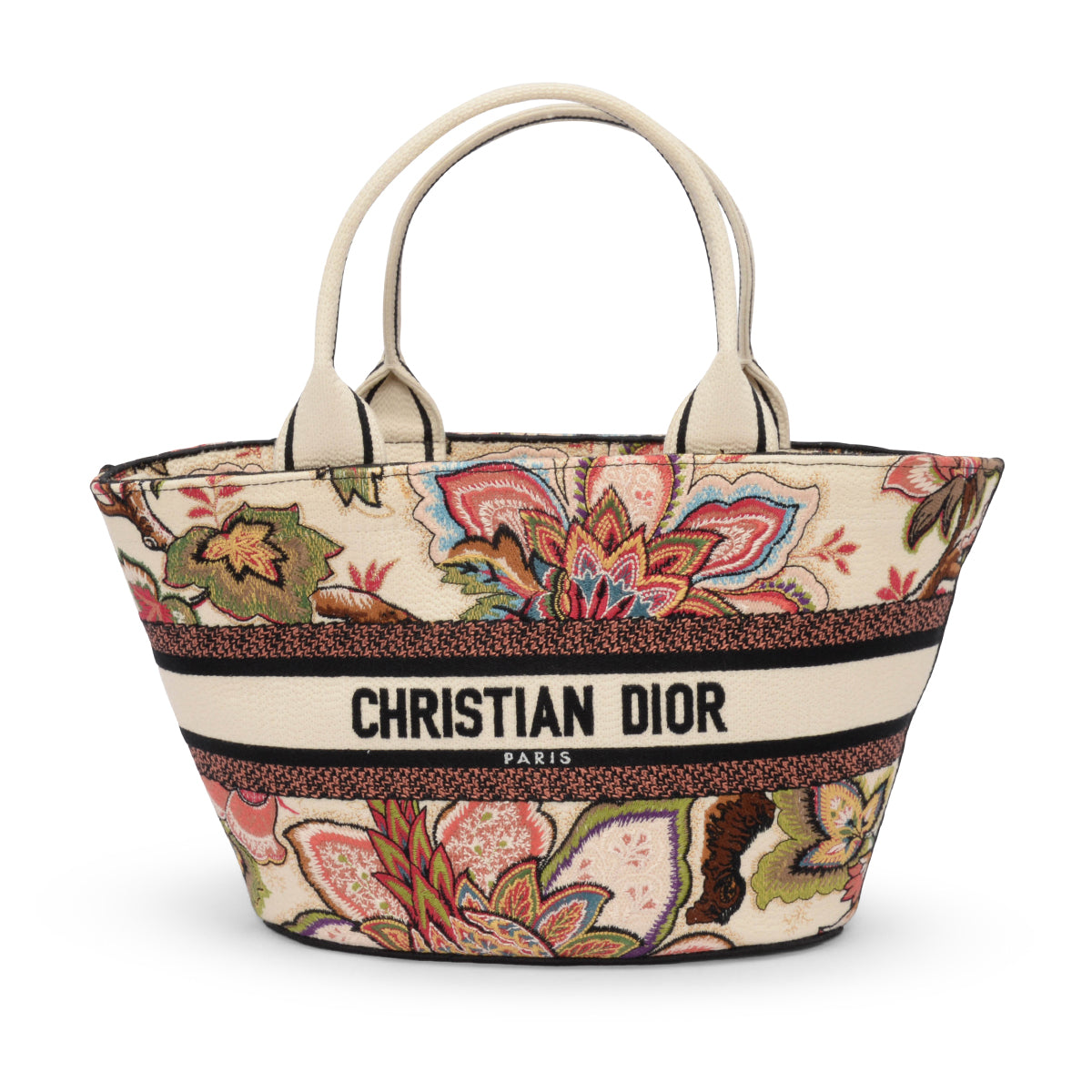 Dior Tree of Life Canvas Brocade Hat Basket Tote