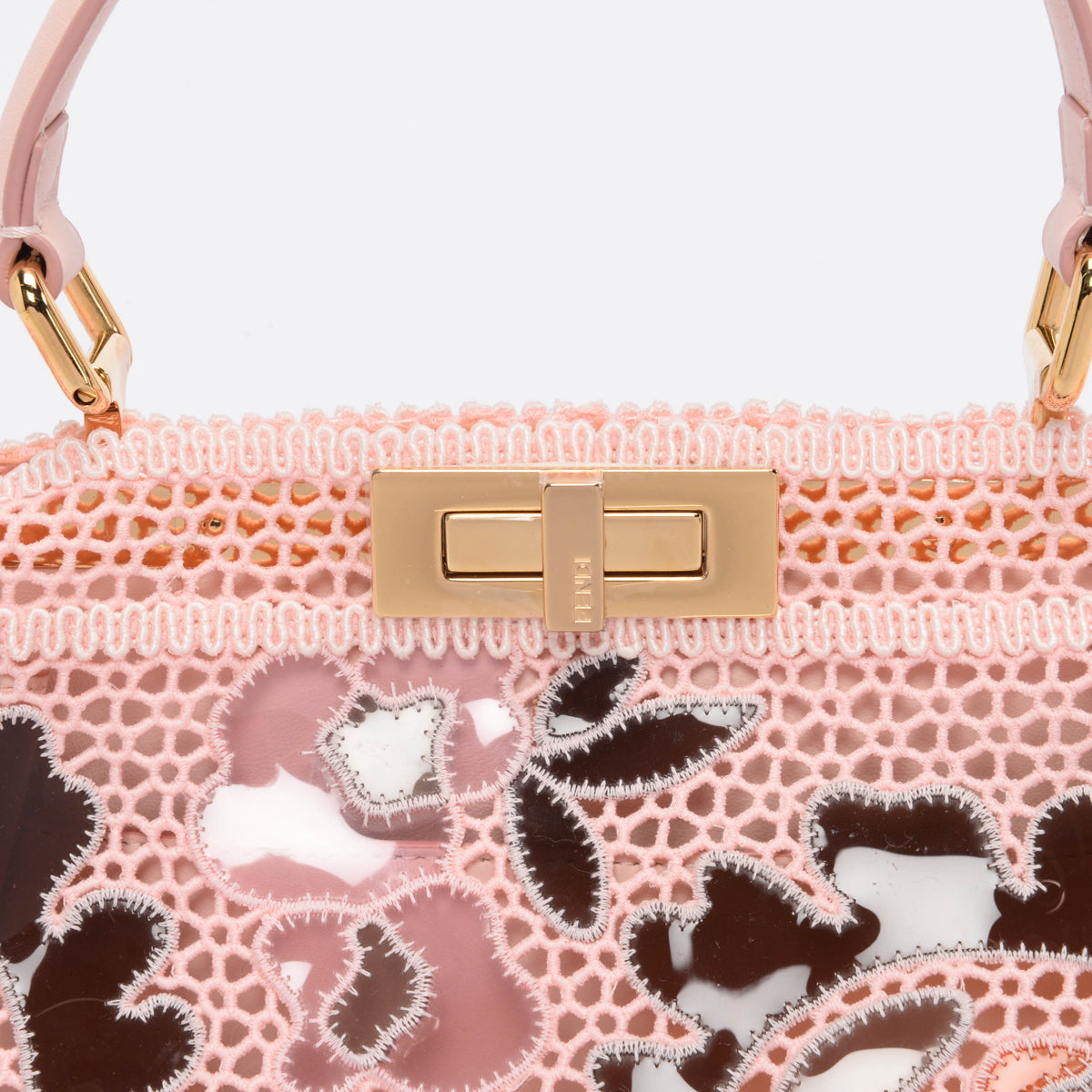 Fendi Pink Macrame Medium Peekaboo ISeeU Bag