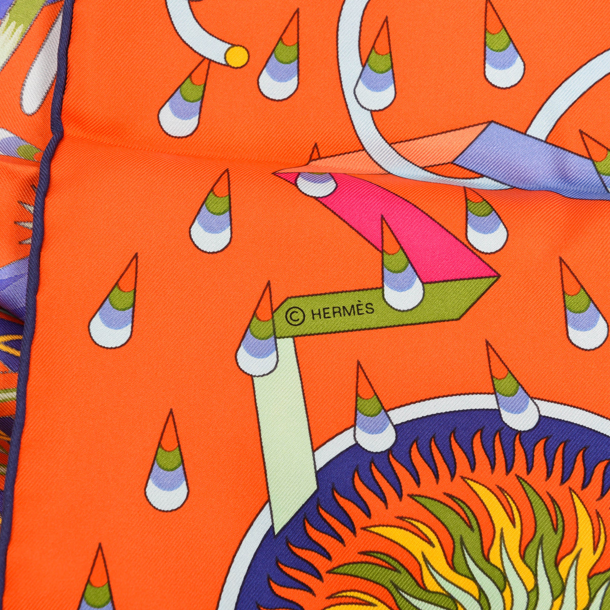 Hermes Multicolour Silk La Source De Pegase Scarf 90