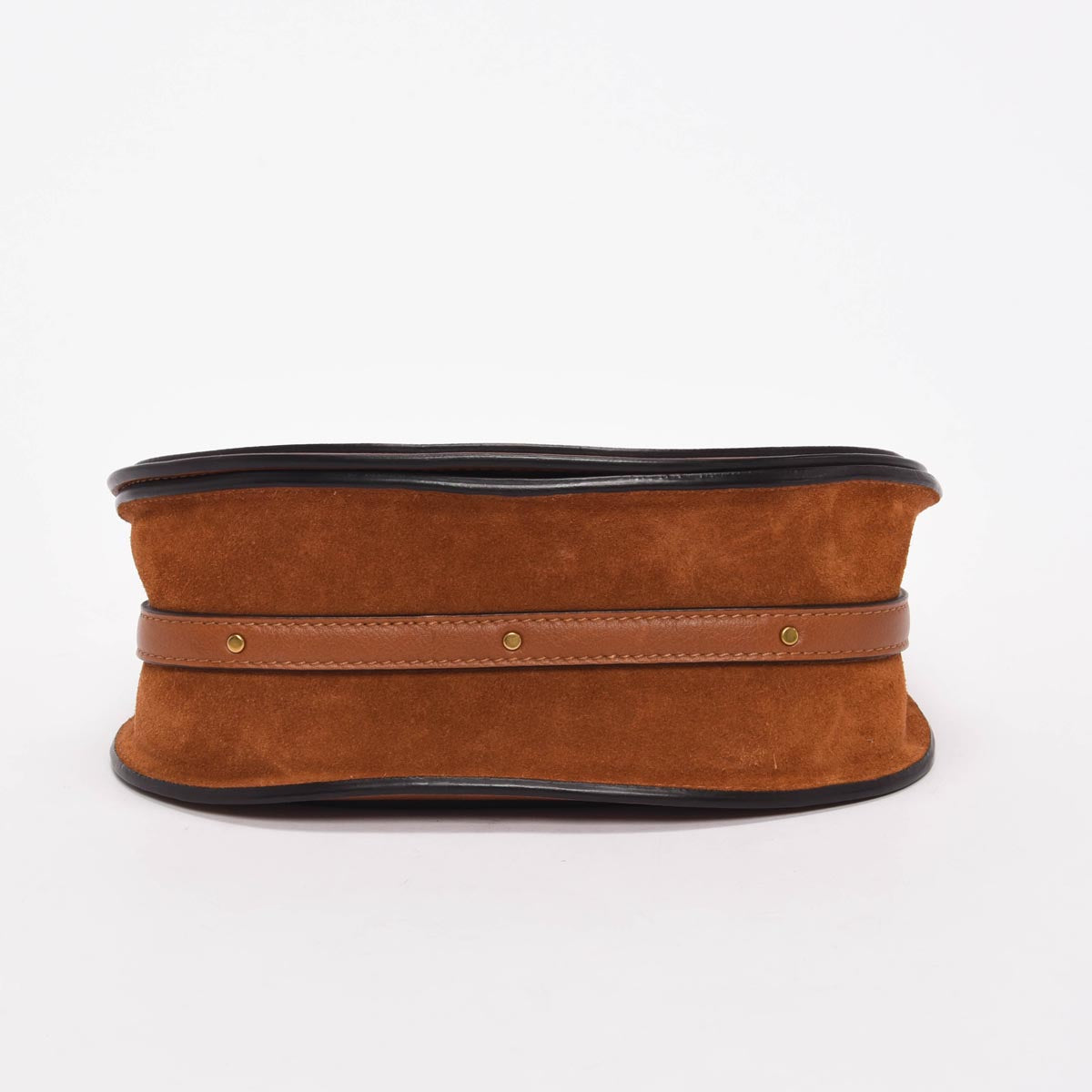 Chloe Tan Calfskin & Suede Medium Nile Bracelet Bag