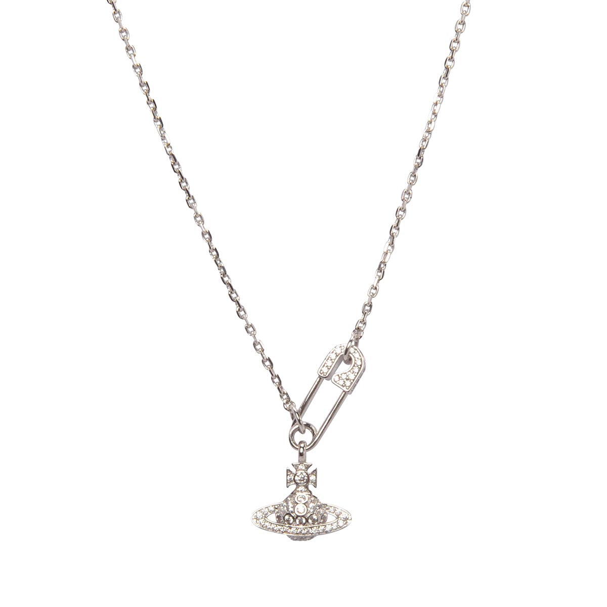 Vivienne Westwood Platinum Crystal Lucrece Pendant Necklace