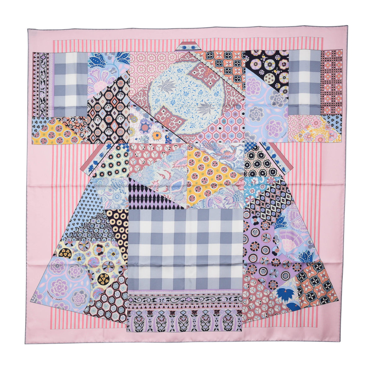 Hermes Rose Pale Silk L'Art Du Sarasa Scarf
