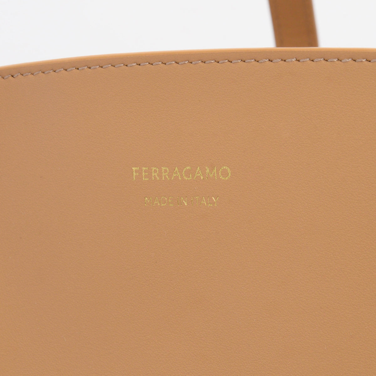 Ferragamo Light Camel Smooth Calfskin Charming XL Tote