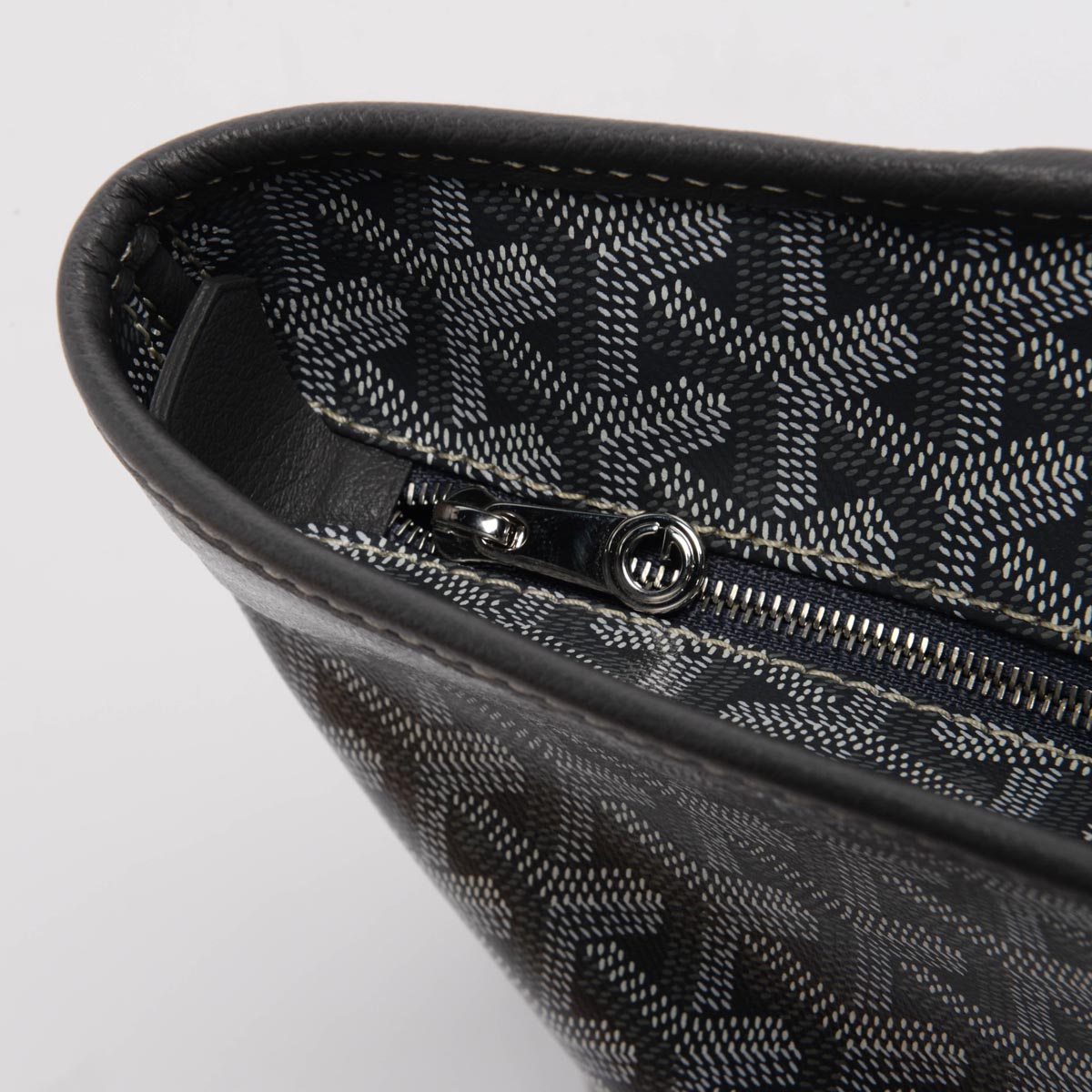 Goyard Grey Goyardine Canvas & Calfskin Artois PM