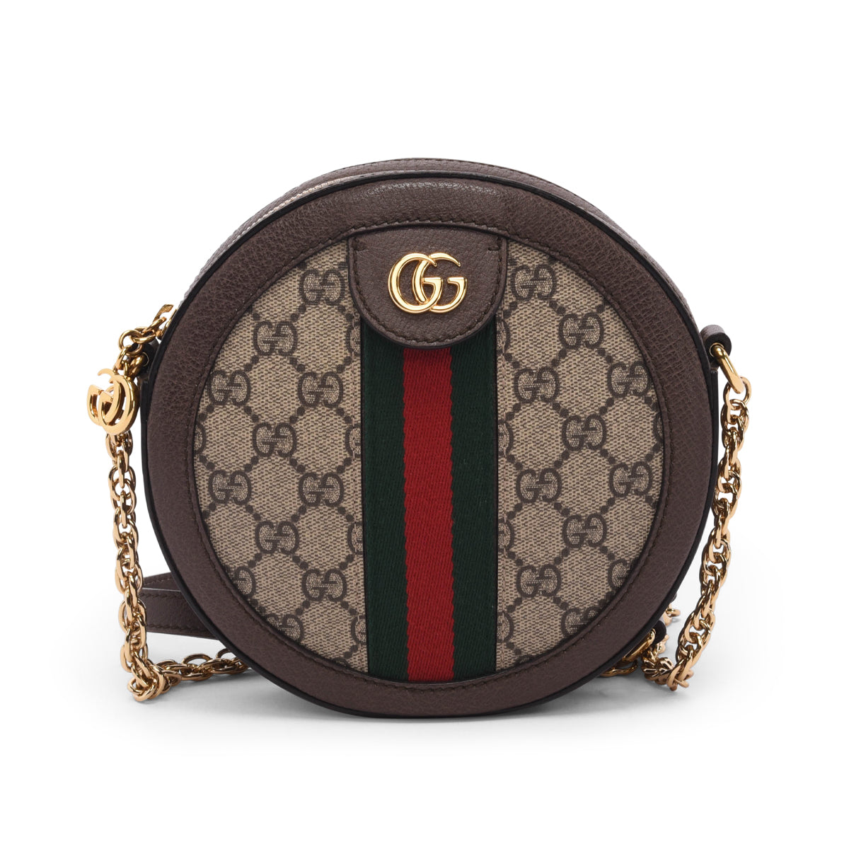 Gucci Beige GG Supreme Round Ophidia Mini Bag