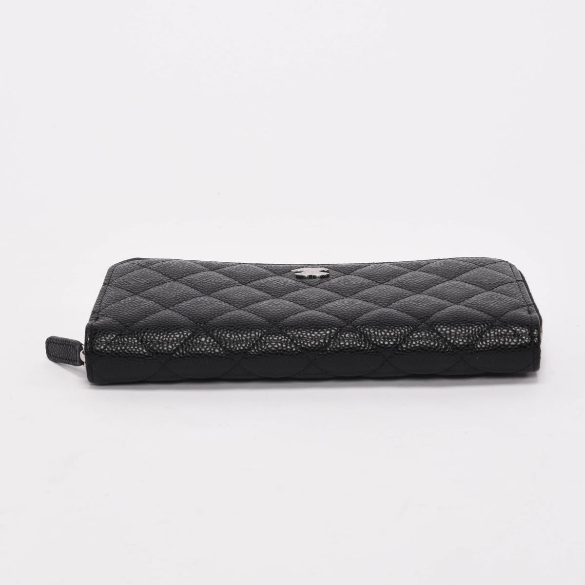 Chanel Black Quilted Caviar Long Zipped Wallet