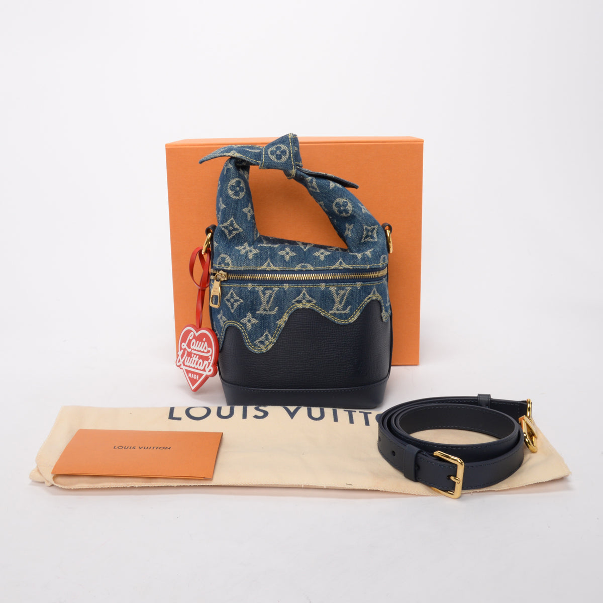 Louis Vuitton Blue Monogram Denim Drip Japanese Cruiser Bag