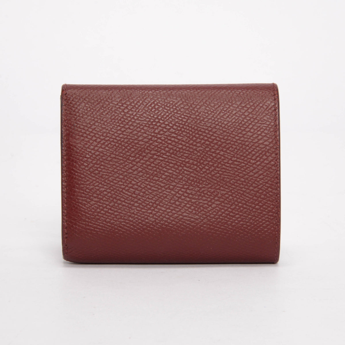 Celine Burgundy Grained Calfskin Small Tri-Fold Wallet