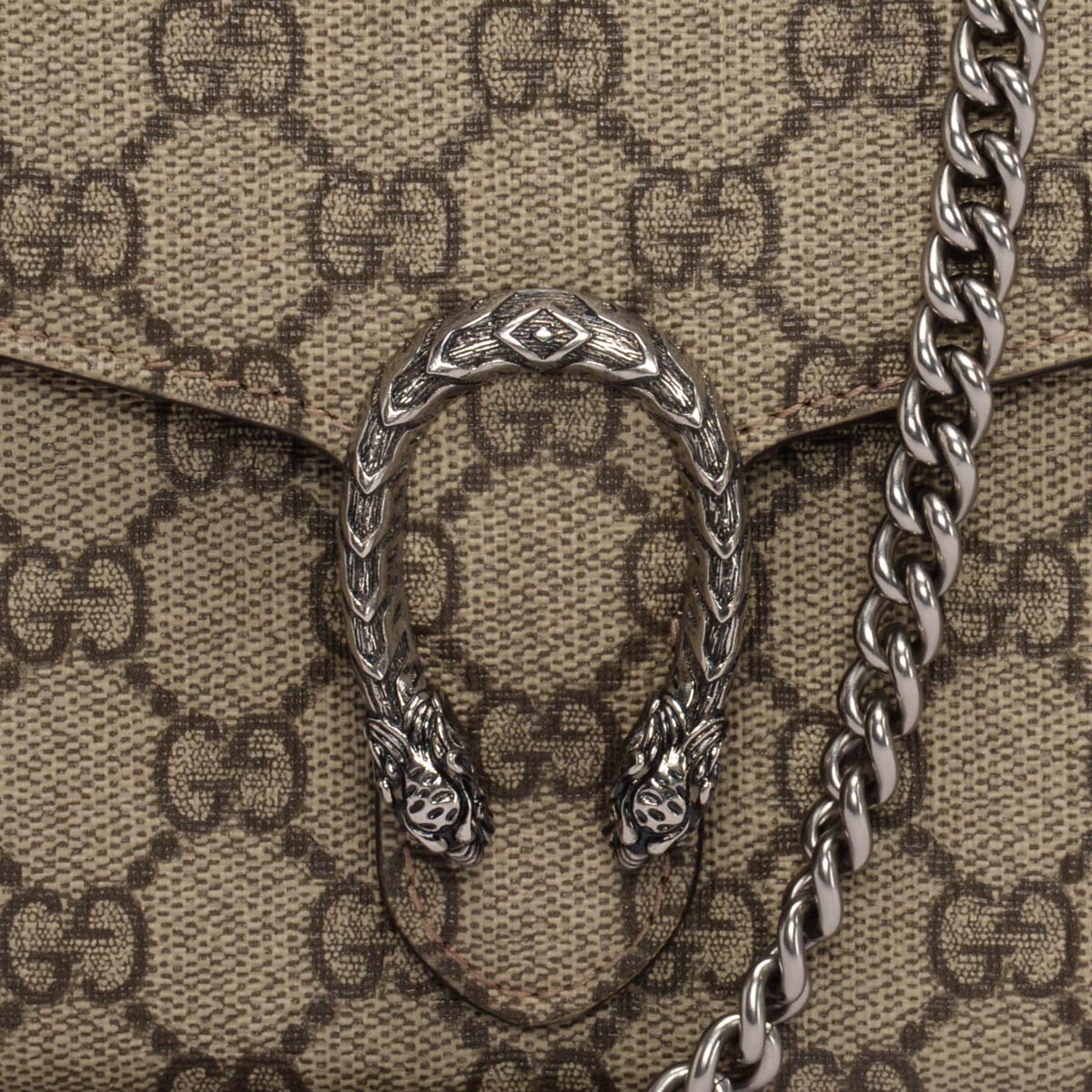 Gucci Beige GG Supreme Dionysus Wallet on Chain