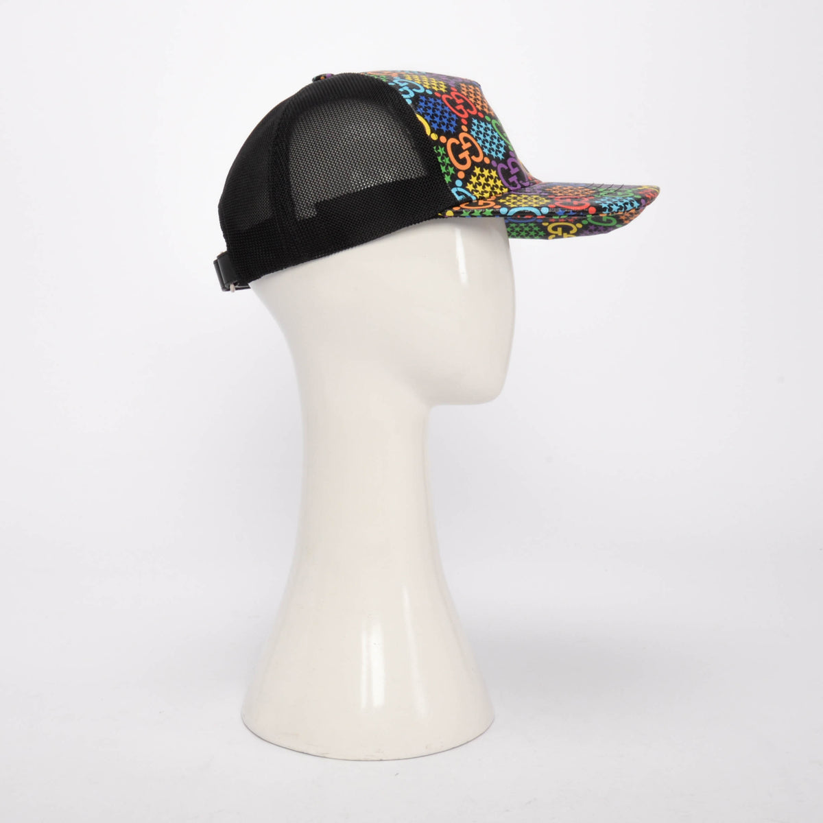 Gucci Black Coated Canvas Psychedelic GG Baseball Cap