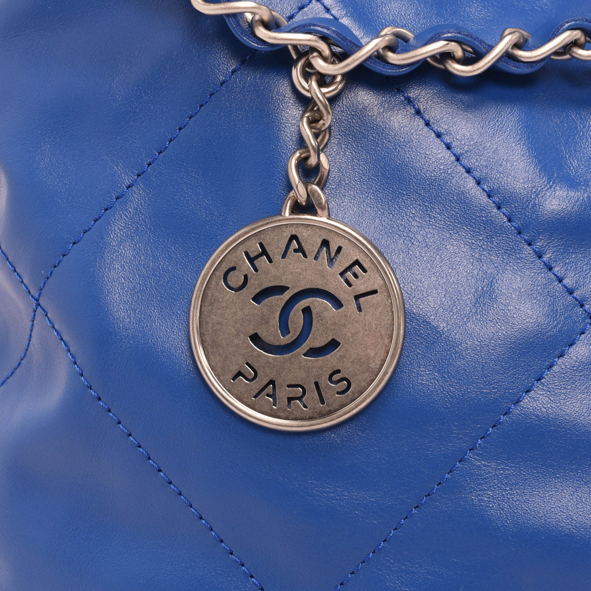 Chanel Royal Blue Shiny Calfskin Small 22 Bag