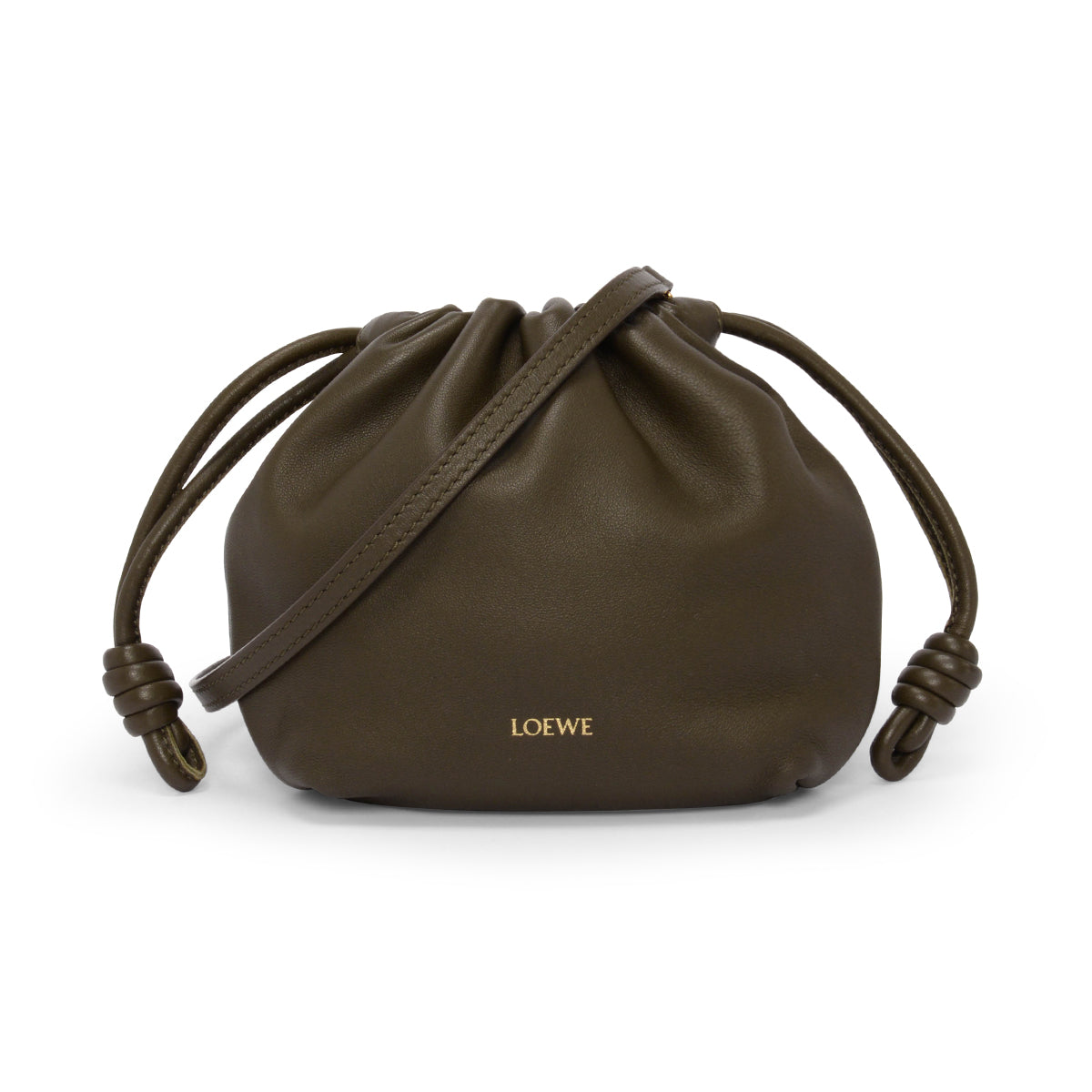 Loewe Khaki Lambskin Flamenco Purse