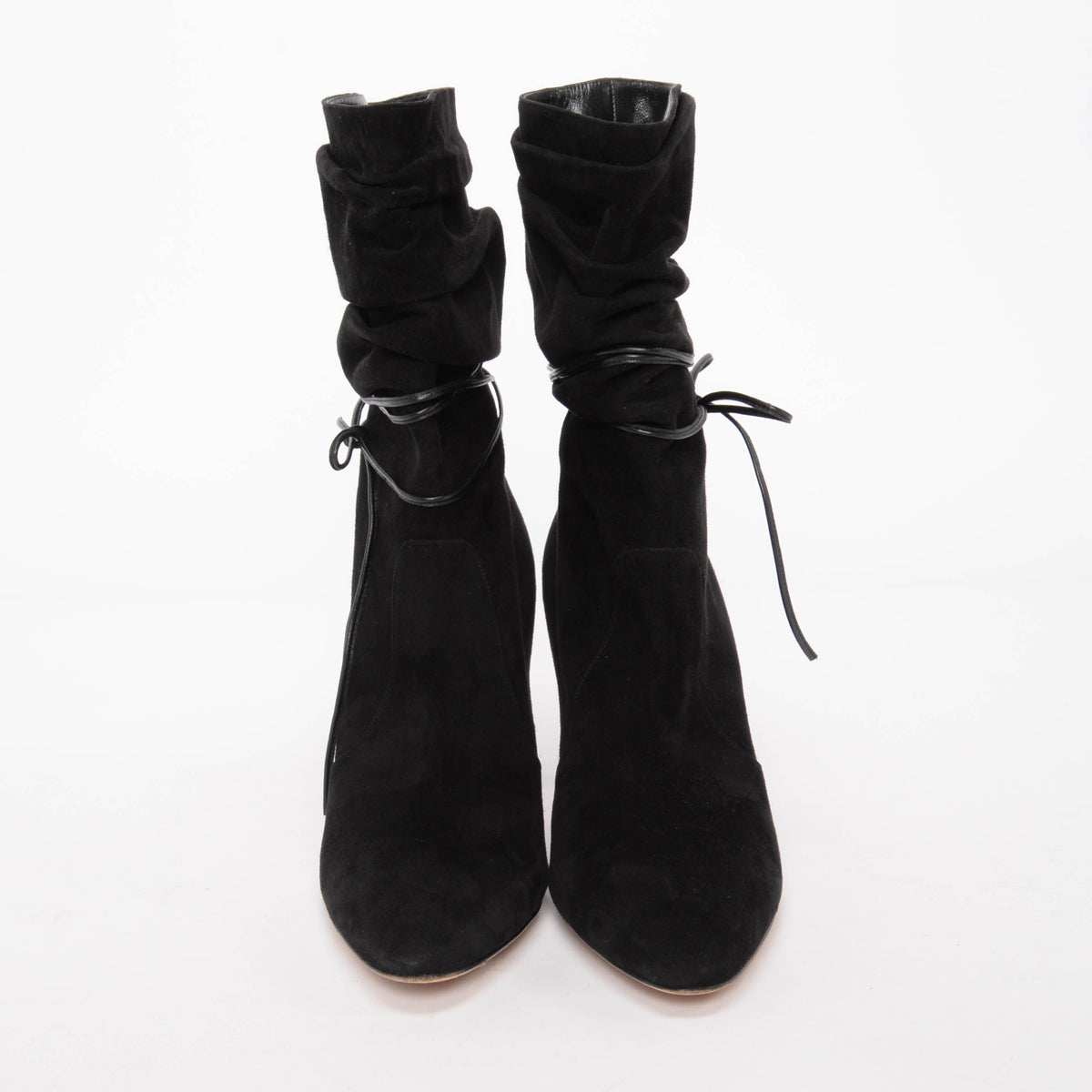 Manolo Blahnik Black Suede Cavashipla Slouchy Boots 39.5