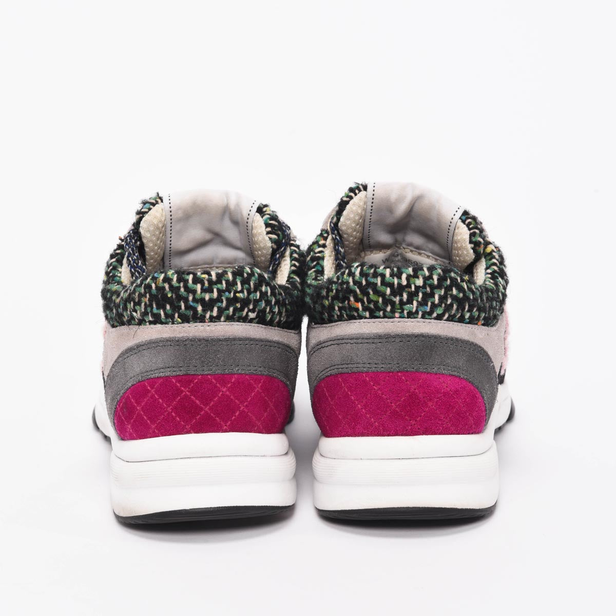 Chanel Multi Colour Tweed CC Sneakers 38
