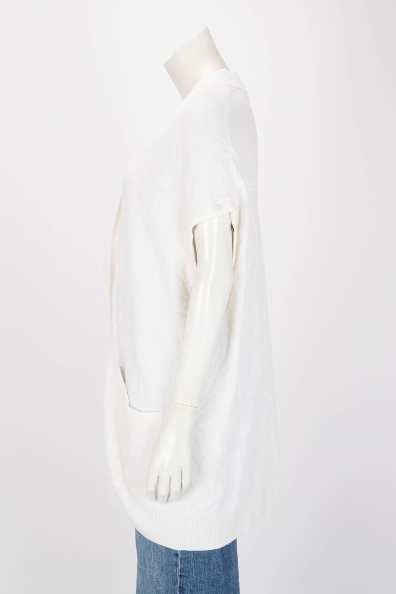Fendi Off White FF Terry Cloth Detachable Sleeve Cardigan FR 50