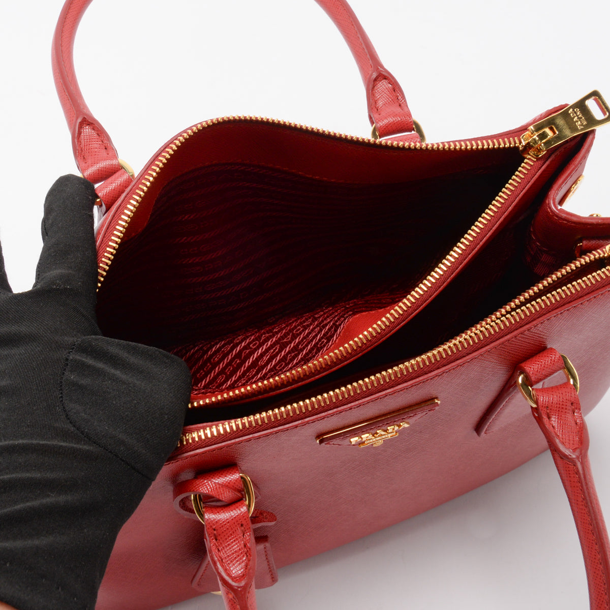 Prada Red Saffiano Lux Small Galleria Tote