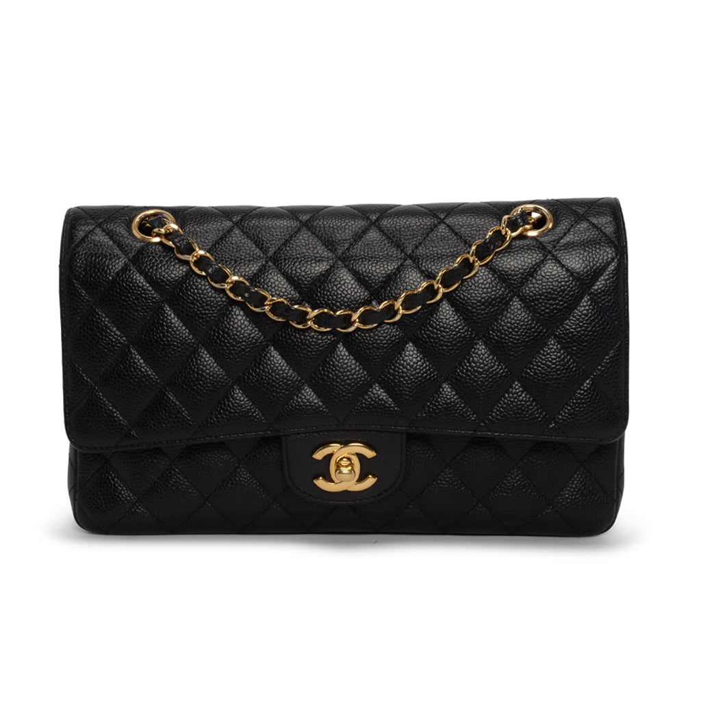 Chanel Black Quilted Caviar Medium Classic Double Flap Bag