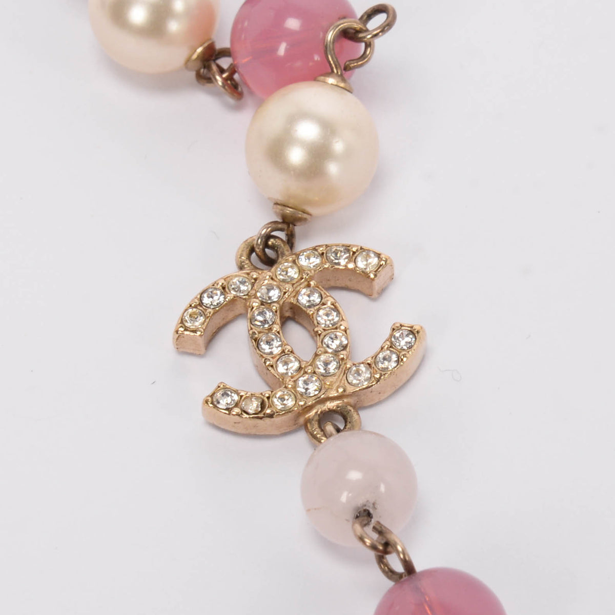 Chanel Purple Gripoix Long Pearl Crystal CC Necklace