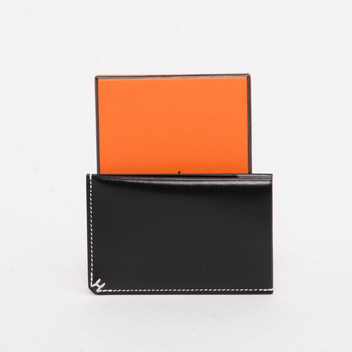 Hermes Black Box Calf H Sellier Card Holder