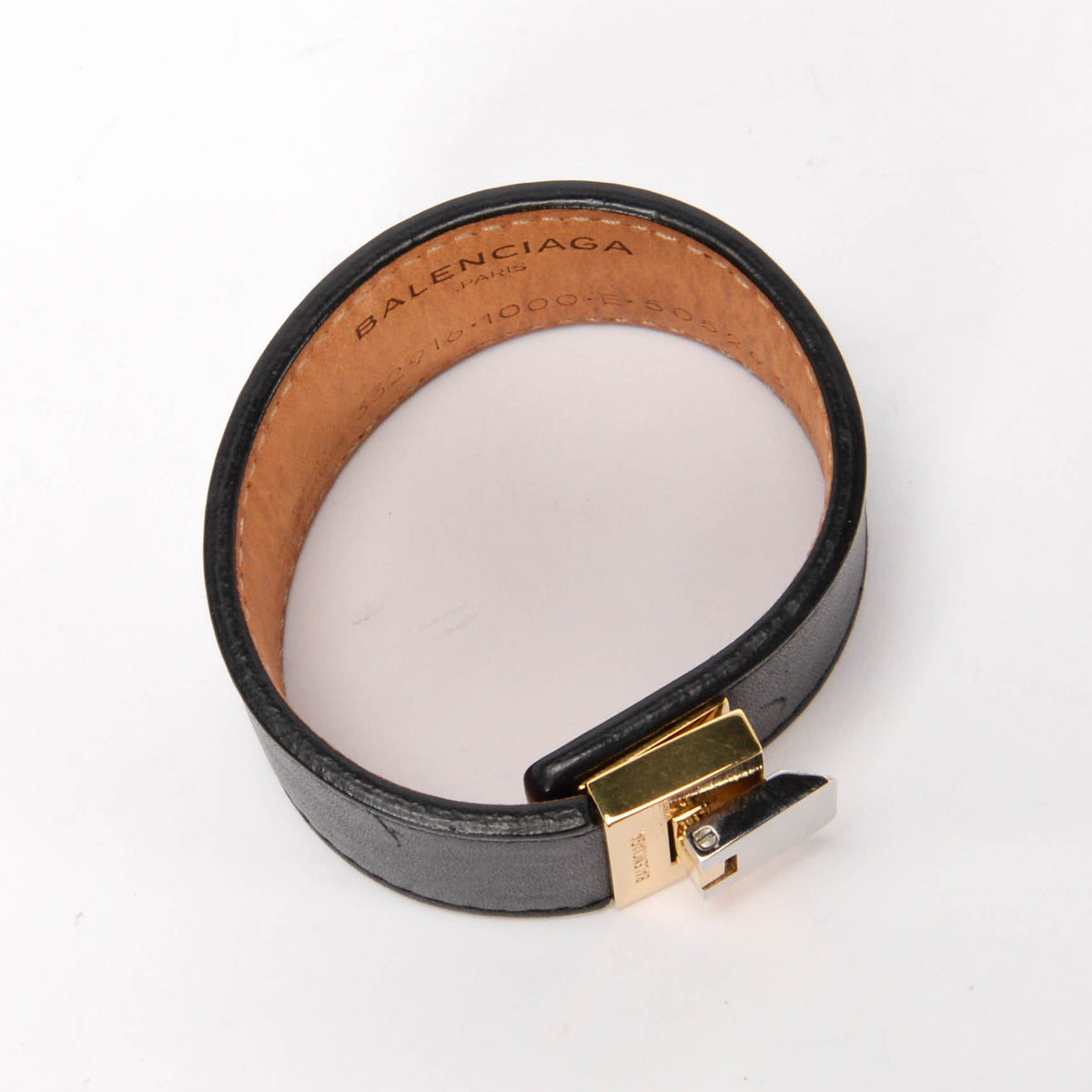 Balenciaga Black Calfskin Le Dix Cuff