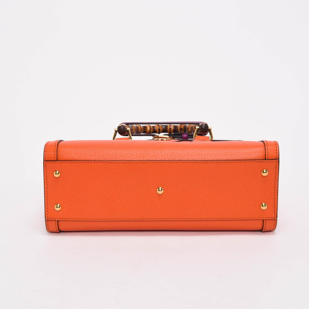Gucci Orange Grained Leather Medium Diana Bag