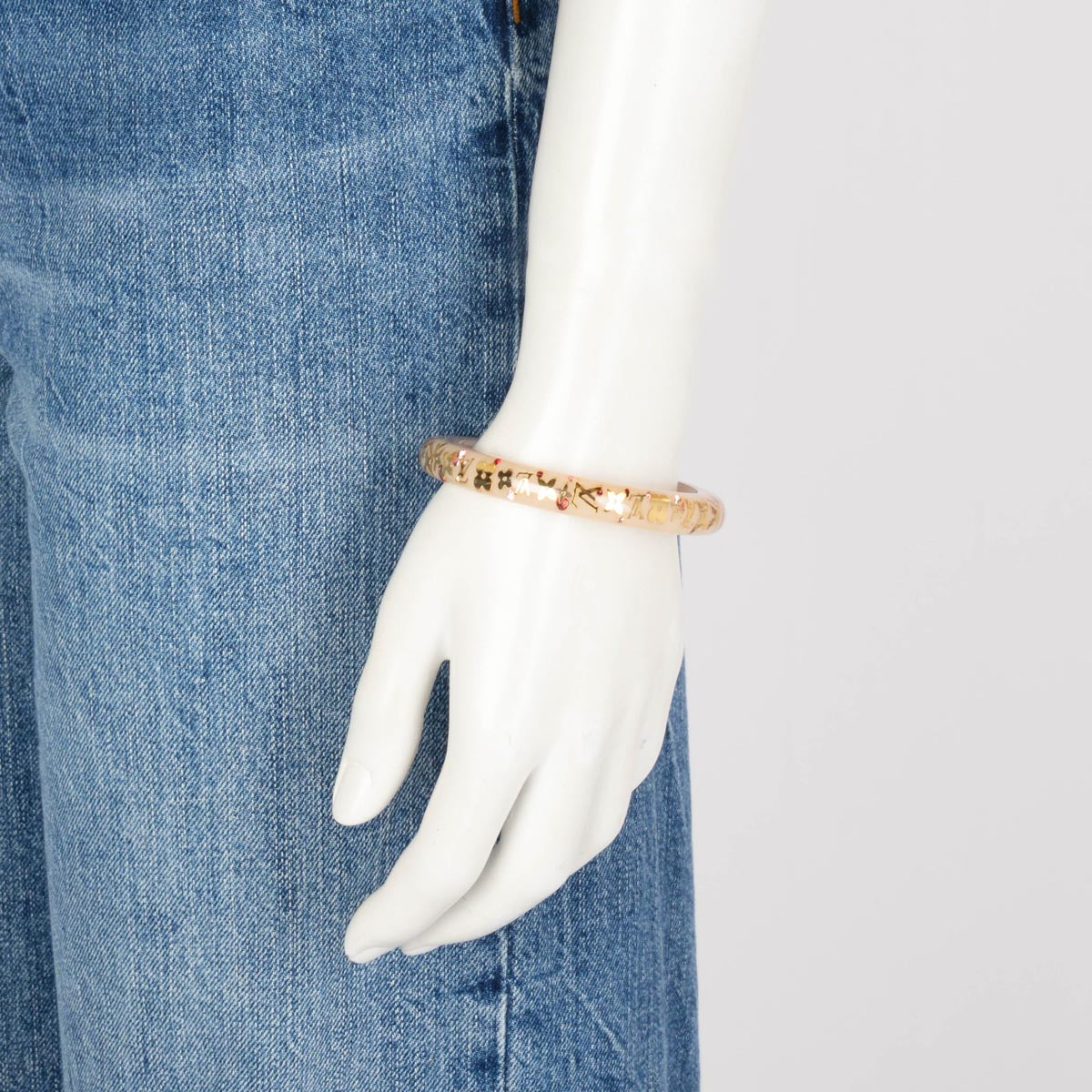 Louis Vuitton White Resin Monogram Inclusion Bangle