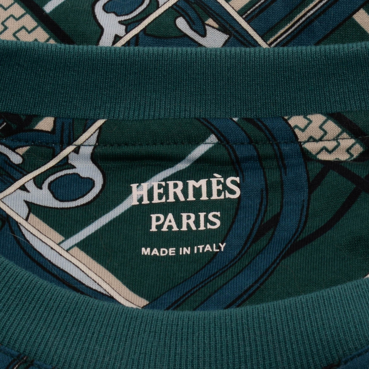 Hermes Green Cotton Brides de Gala T-Shirt FR 42