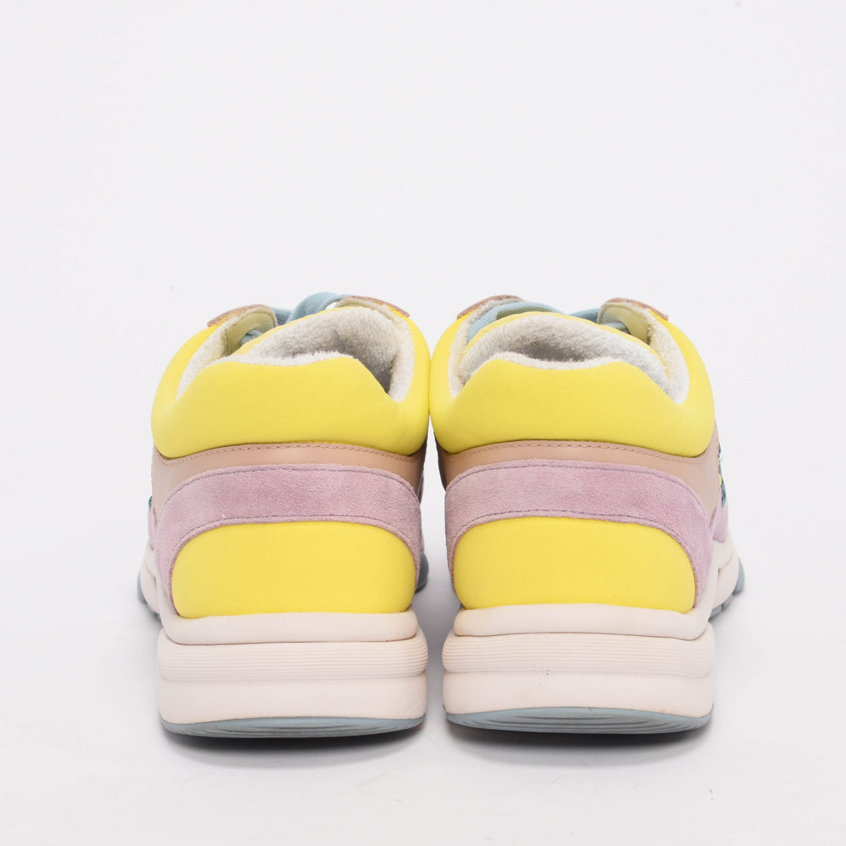 Chanel Yellow Mixed Fibers CC Trainer Sneakers 42