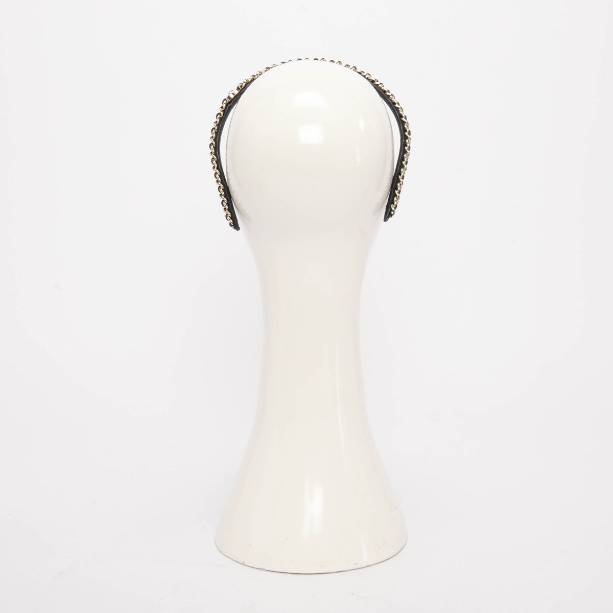 Chanel Black Lambskin CC Turnlock Chain Headband