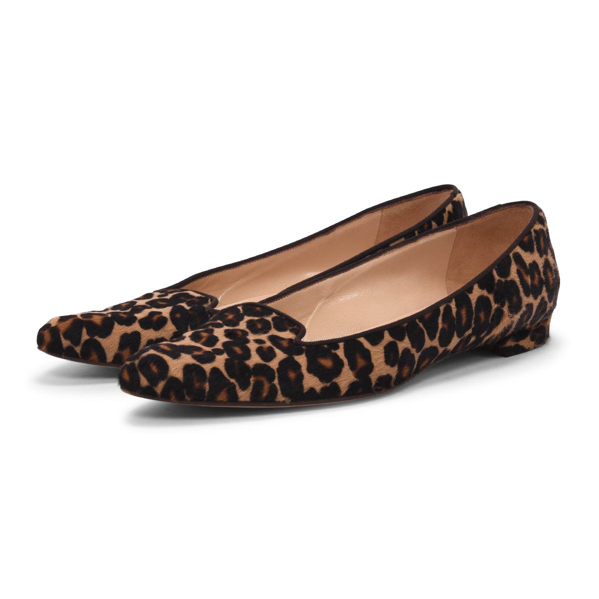 Manolo Blahnik Leopard Calf Hair Flats 38.5