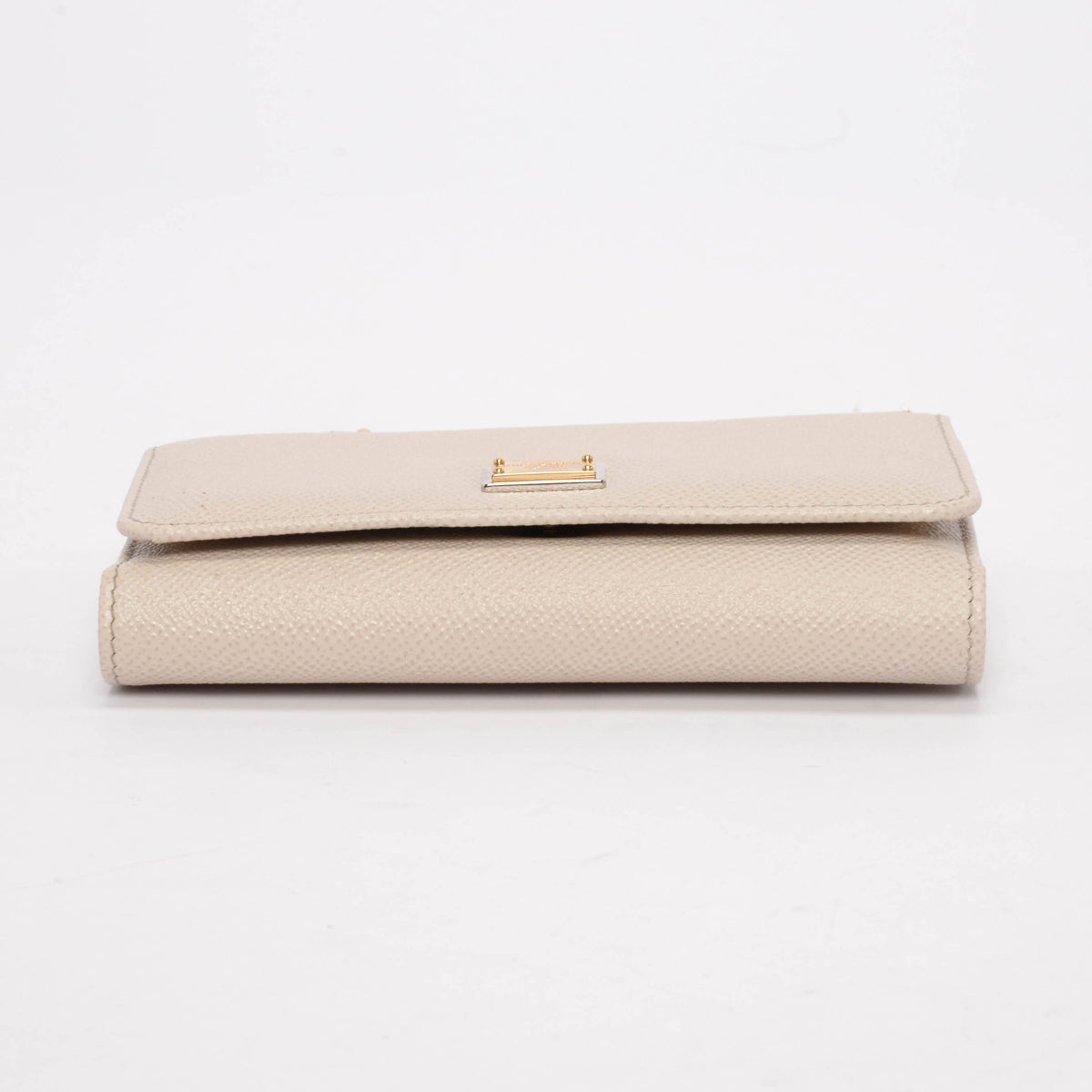 Dolce & Gabbana Cream Grained Calfskin Miss Sicily Wallet On Chain