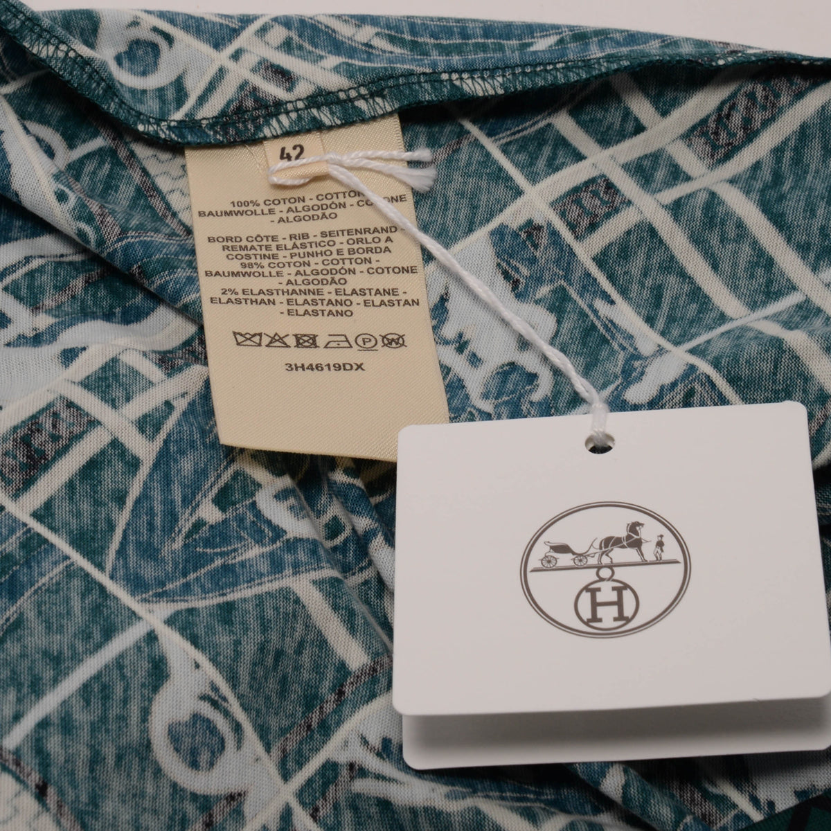 Hermes Green Cotton Brides de Gala T-Shirt FR 42