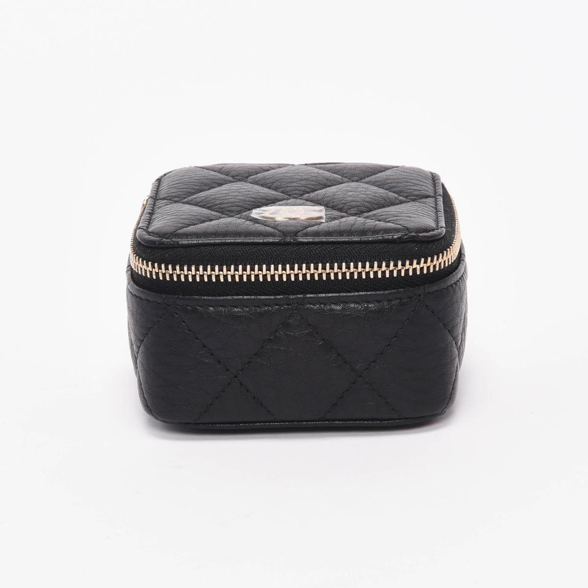 Chanel Black Quilted Caviar Travel Jewellery Case