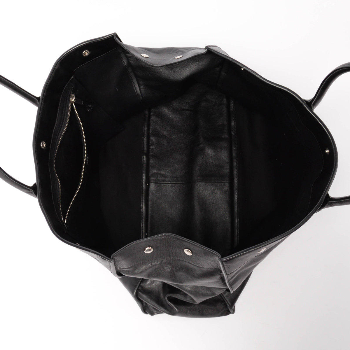 Saint Laurent Black Smooth Calfskin Rive Gauche Tote