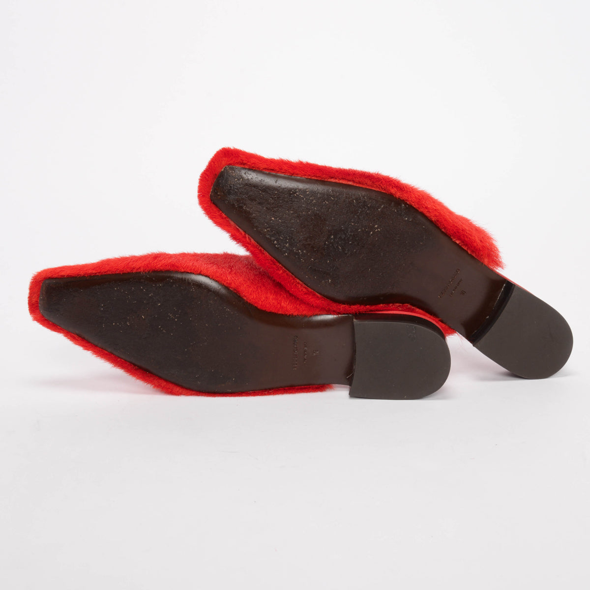 Ferragamo Flame Red Calf Hair Selestina Flats 10