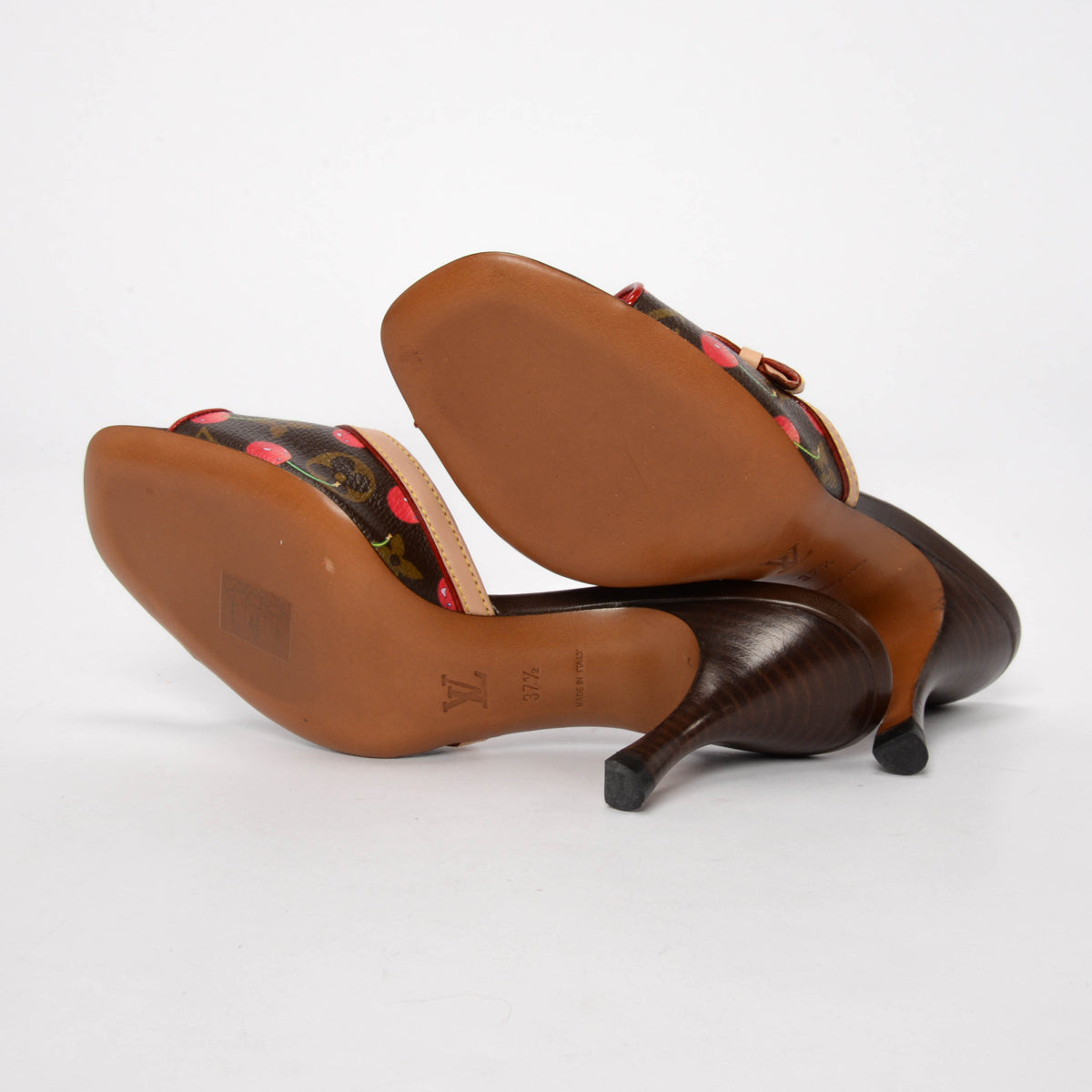 Louis Vuitton x Takashi Murakami Monogram Cerises Bow Sandals 37.5