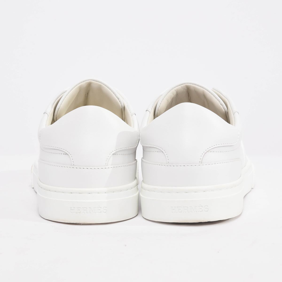Hermes White Calfskin Day Sneakers 36.5