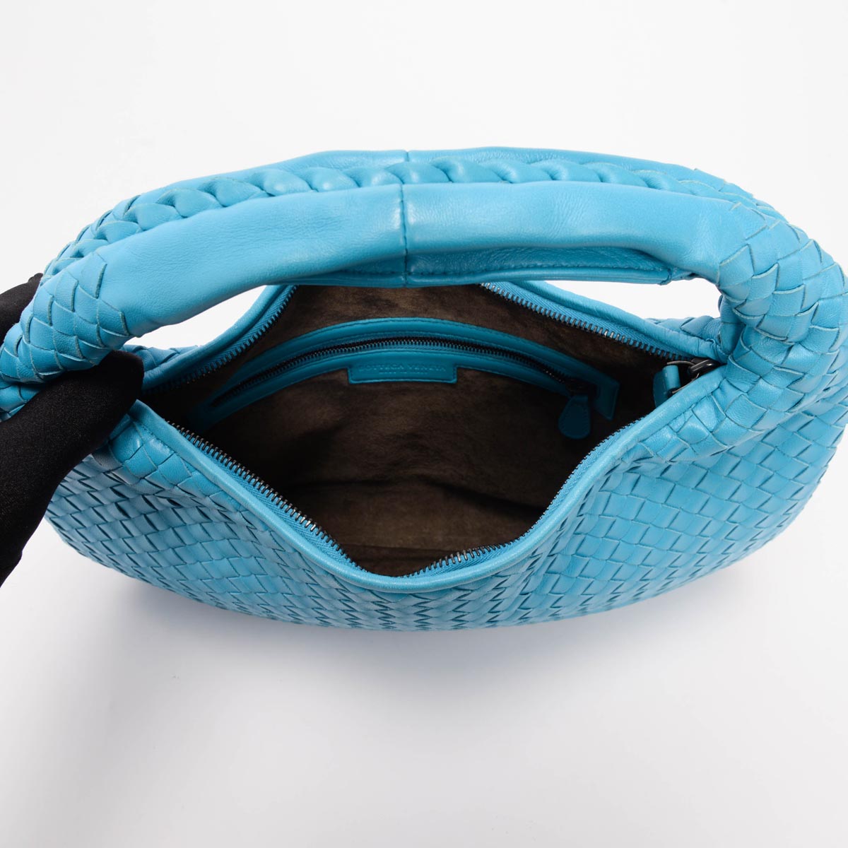 Bottega Veneta Aqua Intrecciato Small Veneta Hobo Bag