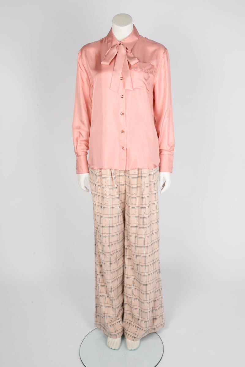Zimmermann Pink Silk Twill Pyjama Shirt AU 1