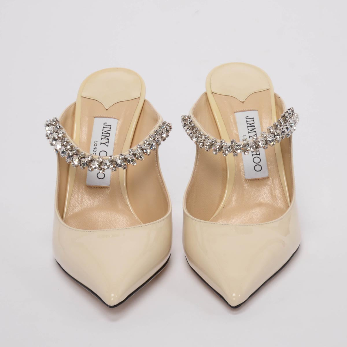 Jimmy Choo Linen Patent Bing Pumps 38.5