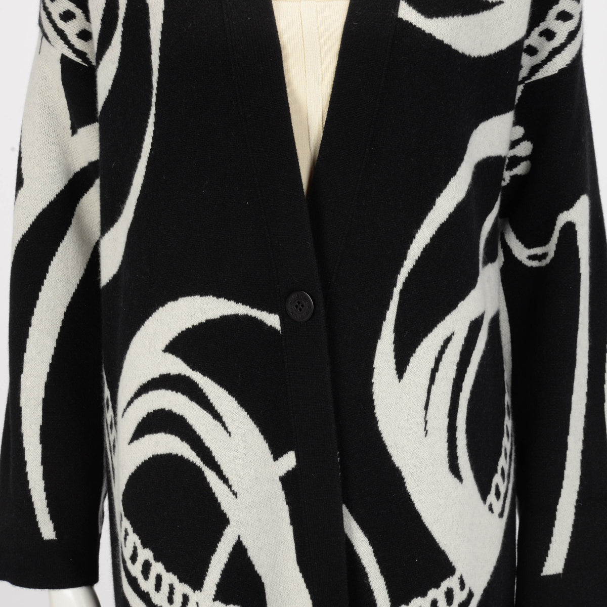 Hermes Black Cashmere Promenade du Matin Long Cardigan FR 34
