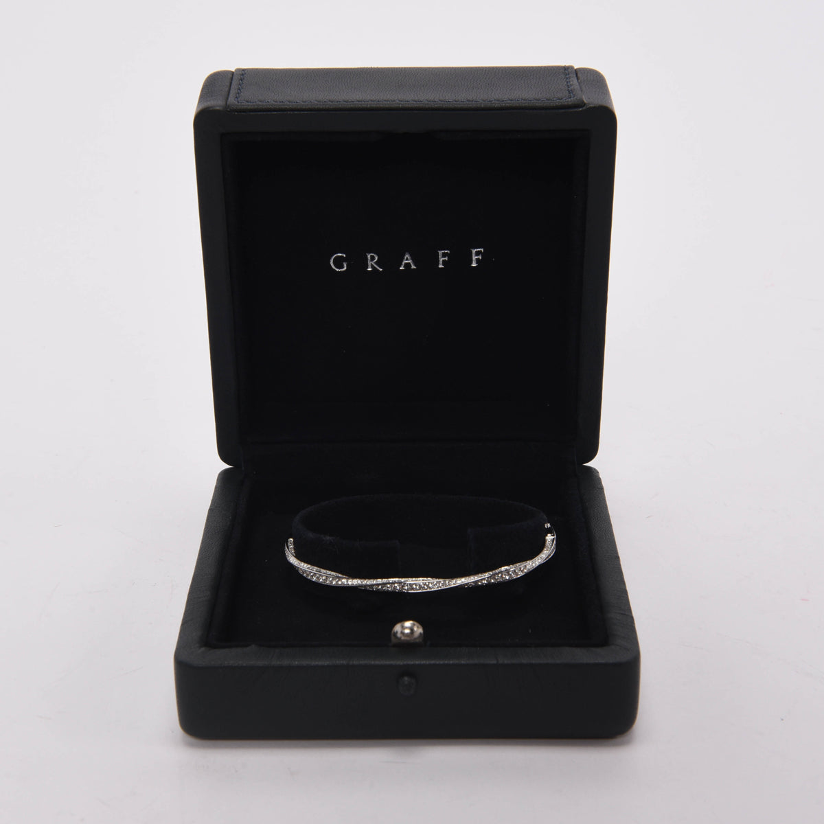 Graff White Gold & Diamond Spiral Pave Bangle