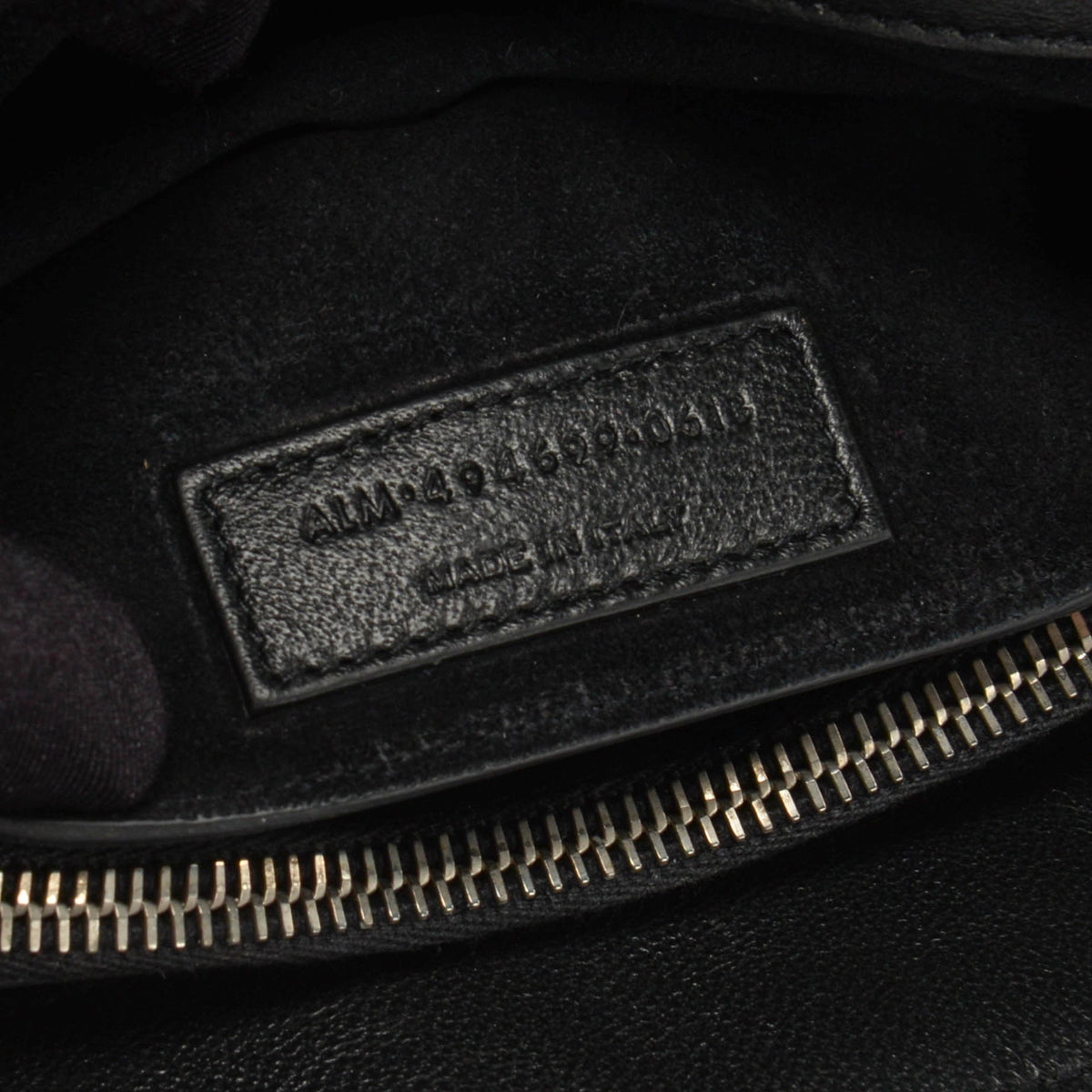 Saint Laurent Silver Metallic Chevron Small Lou Lou Bag