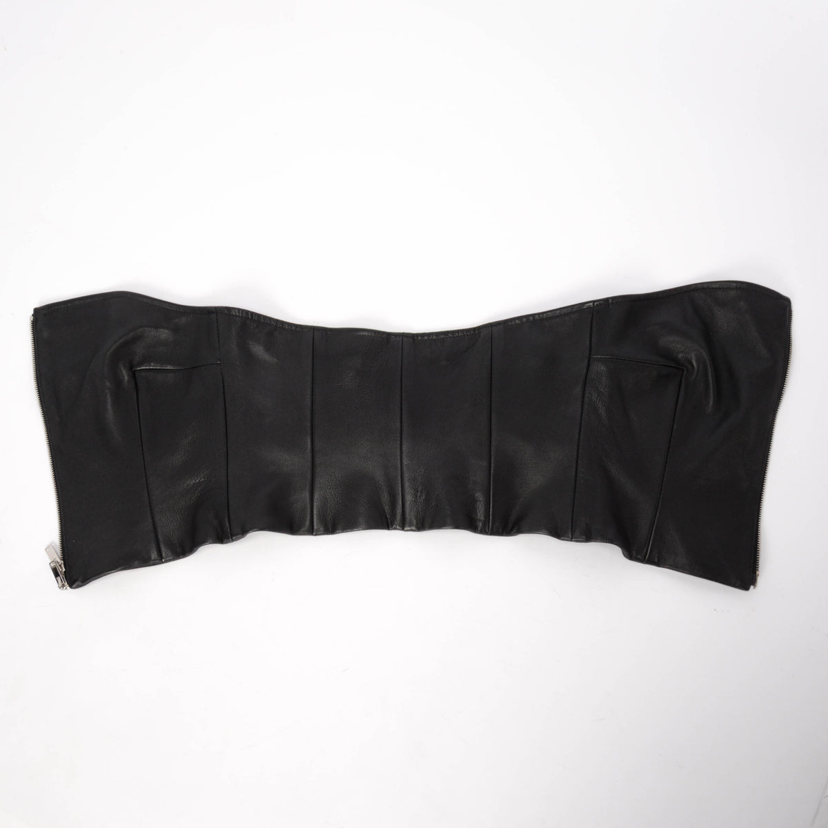 Khaite Black Lambskin Ira Bustier Top US 4