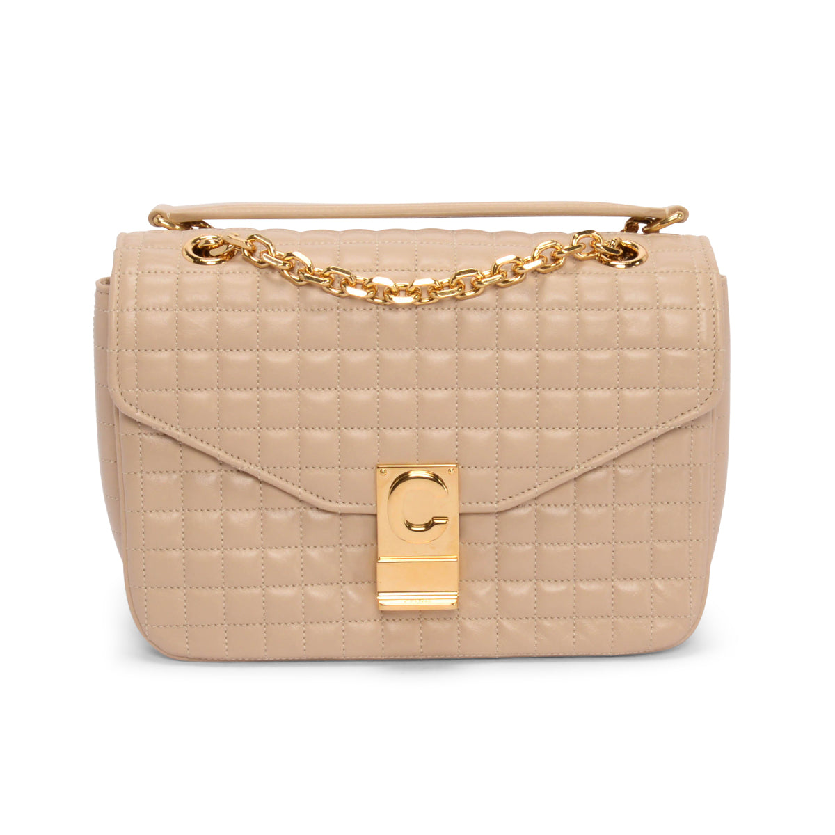 Celine Nude Quilted Calfskin Medium C Bag